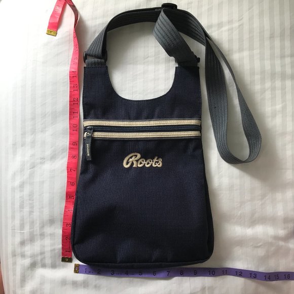Roots - Blue Nylon  Crossbody Bag / Purse - Picture 2 of 6